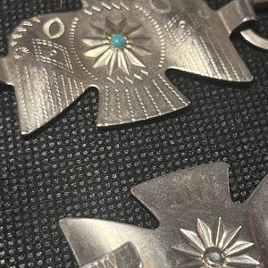 Silver belt with turquoise accents